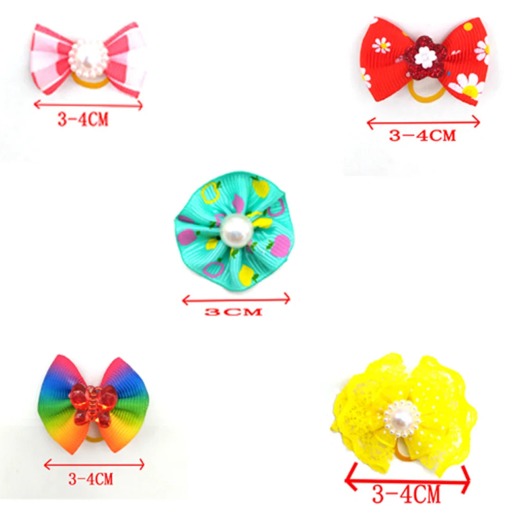 Set Cute Yorkie Pet Bows