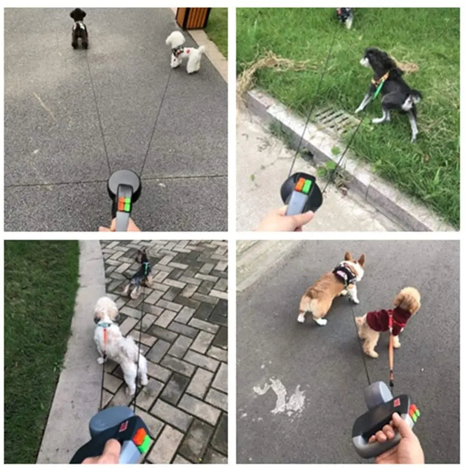 Double Dogs Extendable Retractable Lead