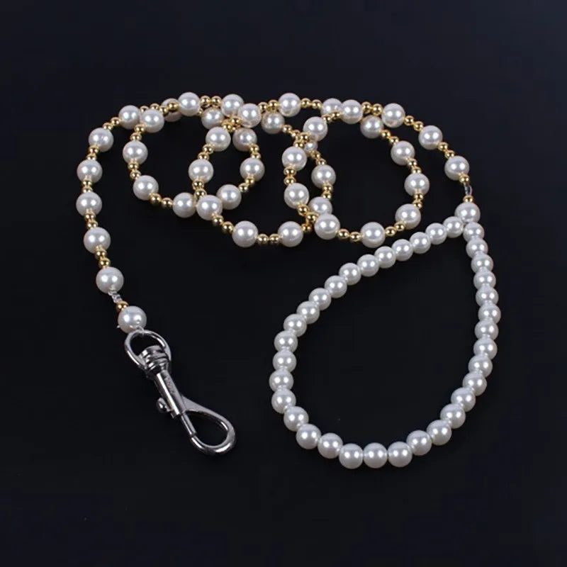 Luxury Pearls Beads Dog Harness Leash