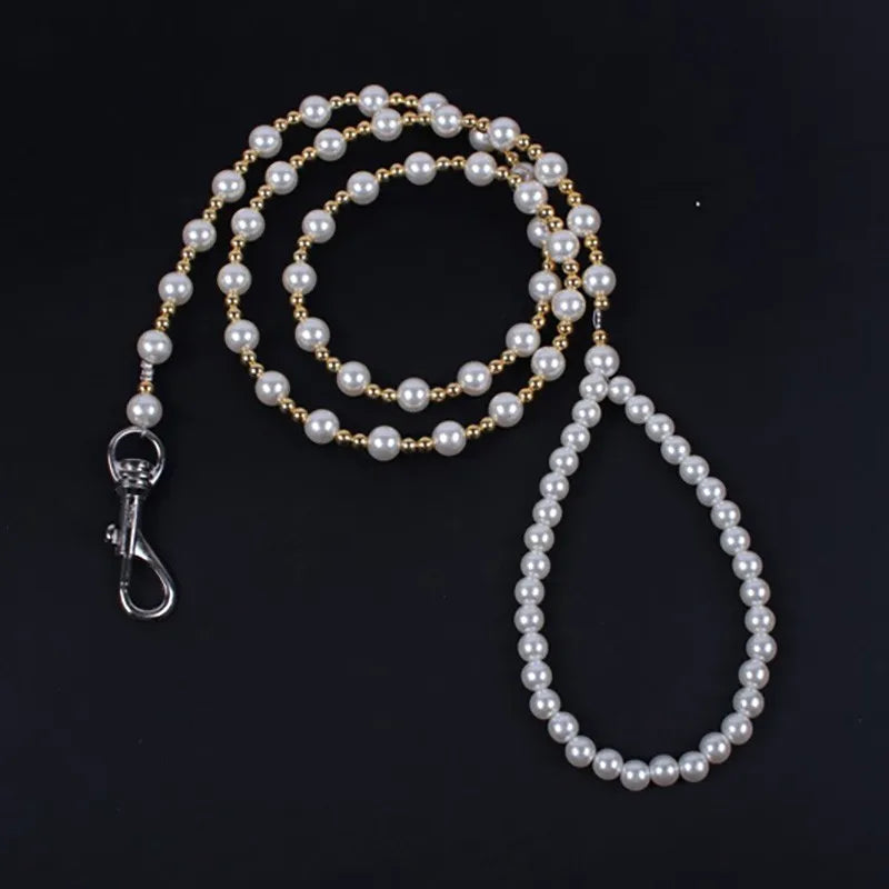 Luxury Pearls Beads Dog Harness Leash