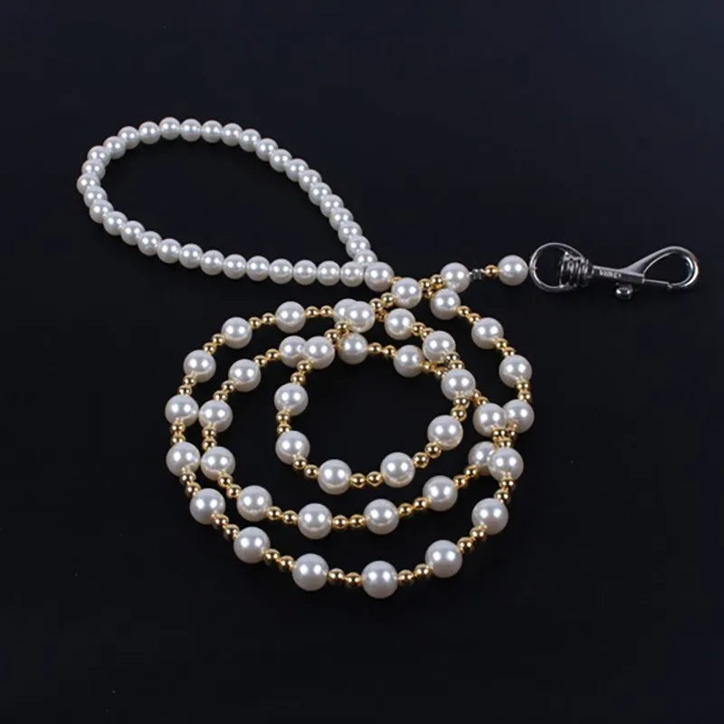 Luxury Pearls Beads Dog Harness Leash