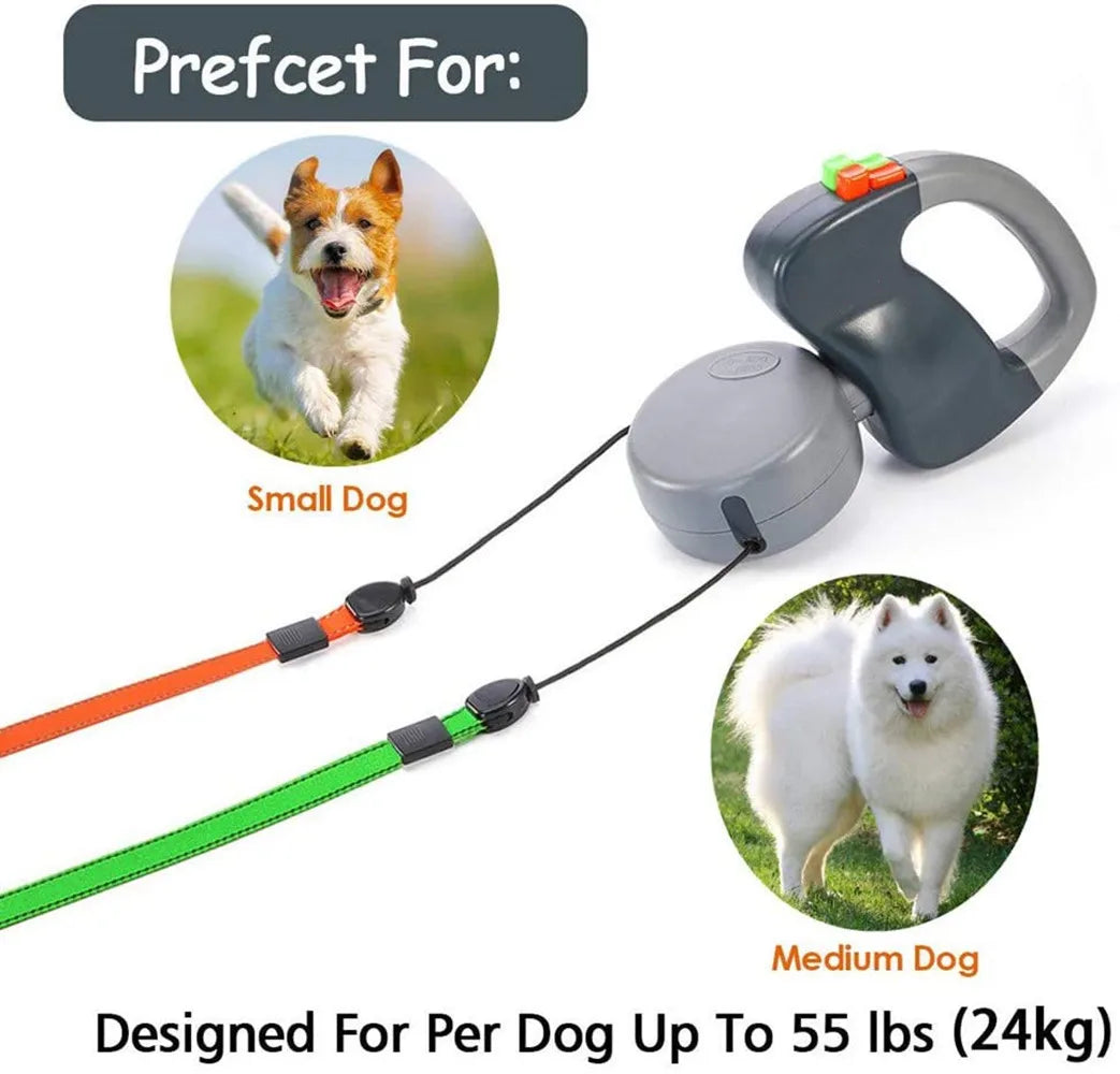 Double Dogs Extendable Retractable Lead