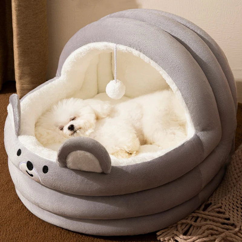Cat Litter Bed Soft and Cozy with Plush Ball