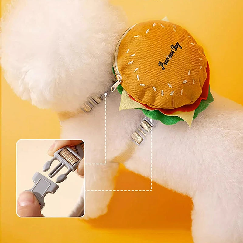 Hamburger Bag Dog Harness Set