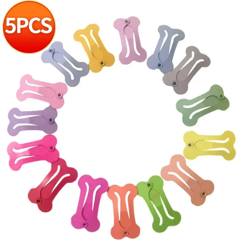 Colorful Bone Shape Hairpin For Pets