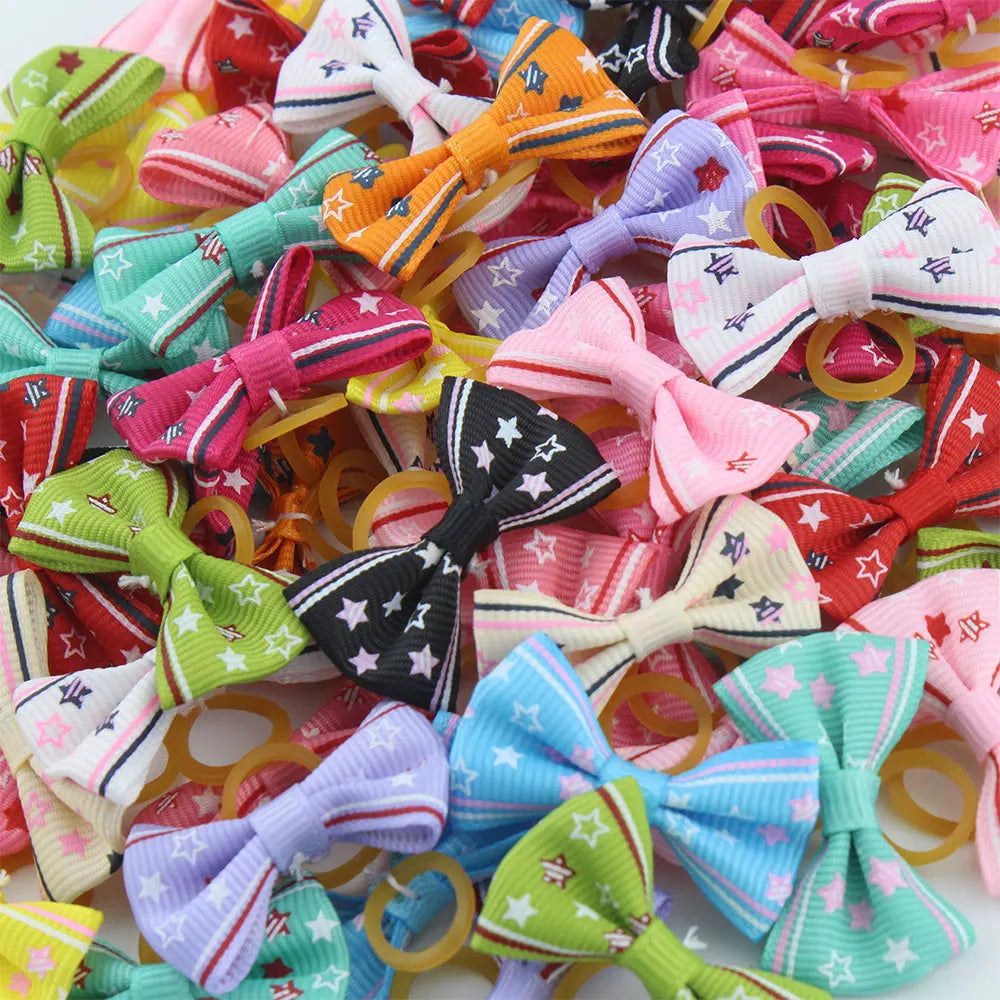 Set Cute Yorkie Pet Bows