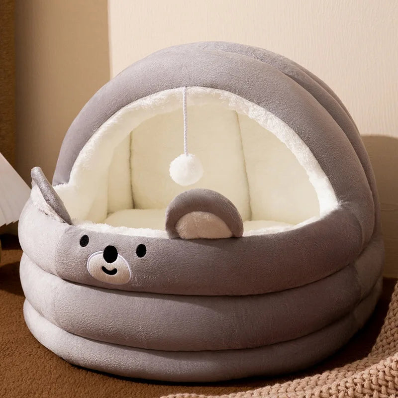Cat Litter Bed Soft and Cozy with Plush Ball