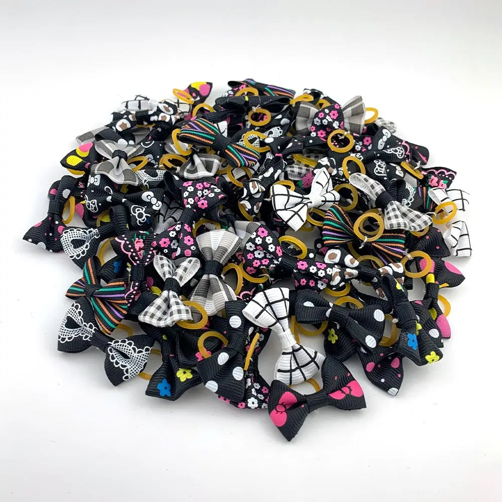 Set Cute Yorkie Pet Bows