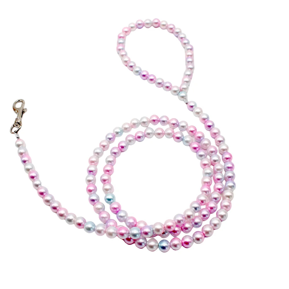 Luxury Pearls Beads Dog Harness Leash