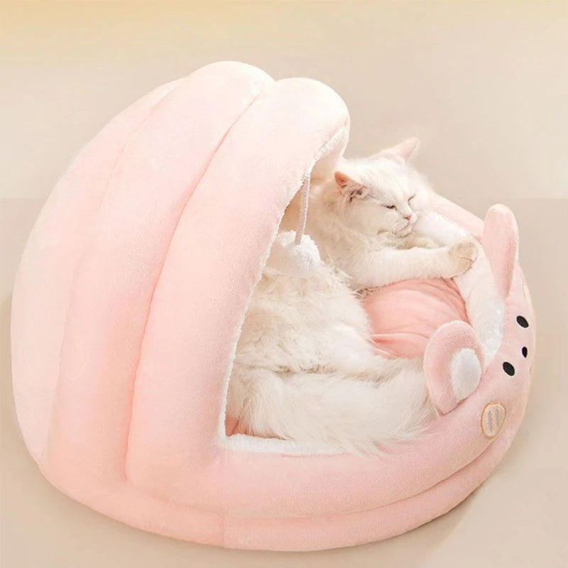 Cat Litter Bed Soft and Cozy with Plush Ball