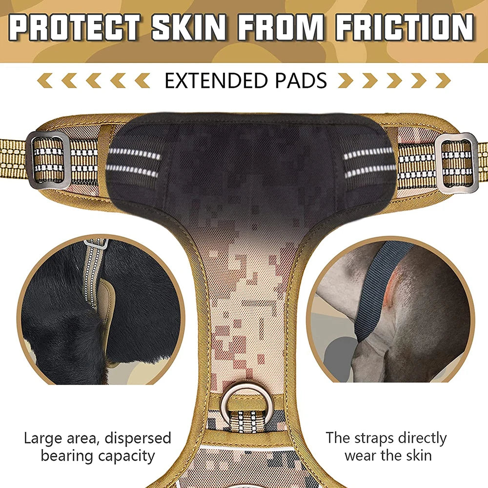 Reflective Tactical Harness For Large Small Dogs