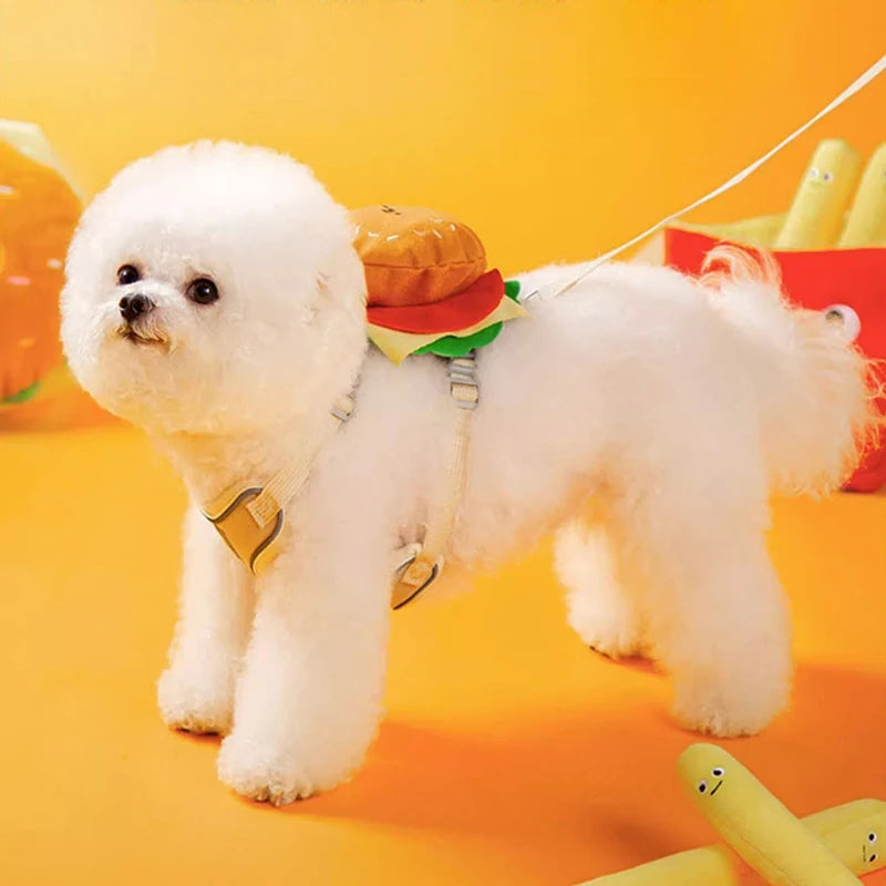 Hamburger Bag Dog Harness Set