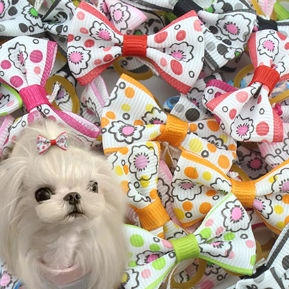 Set Cute Yorkie Pet Bows