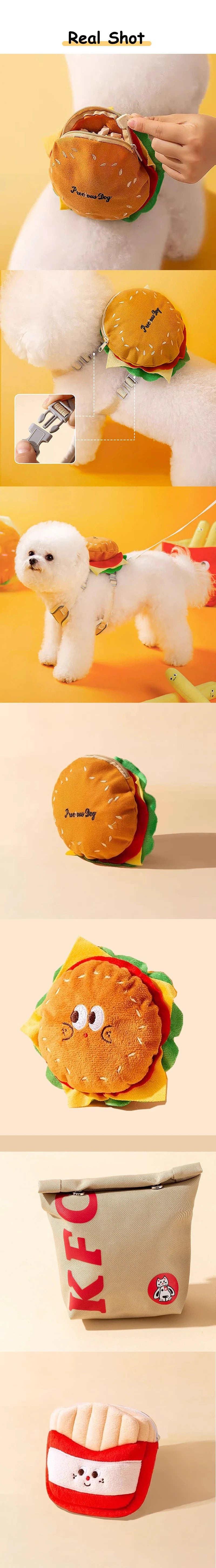 Hamburger Bag Dog Harness Set