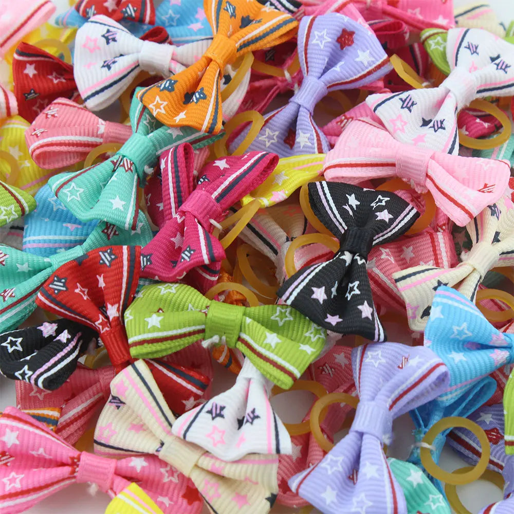 Set Cute Yorkie Pet Bows