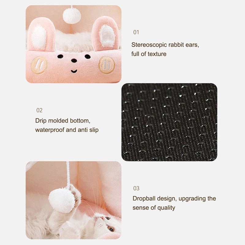 Cat Litter Bed Soft and Cozy with Plush Ball