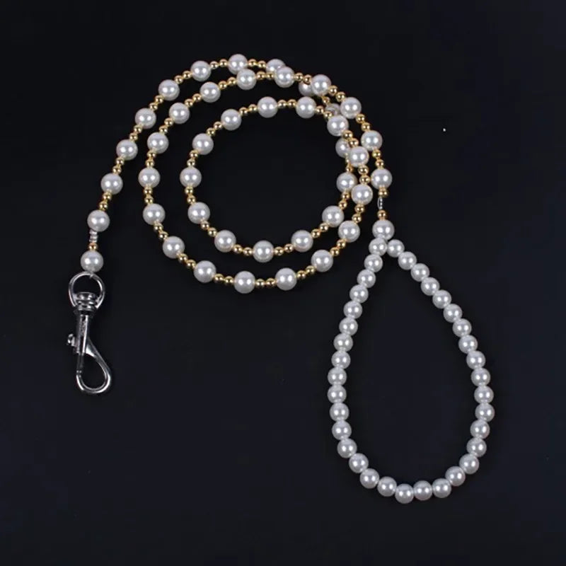 Luxury Pearls Beads Dog Harness Leash