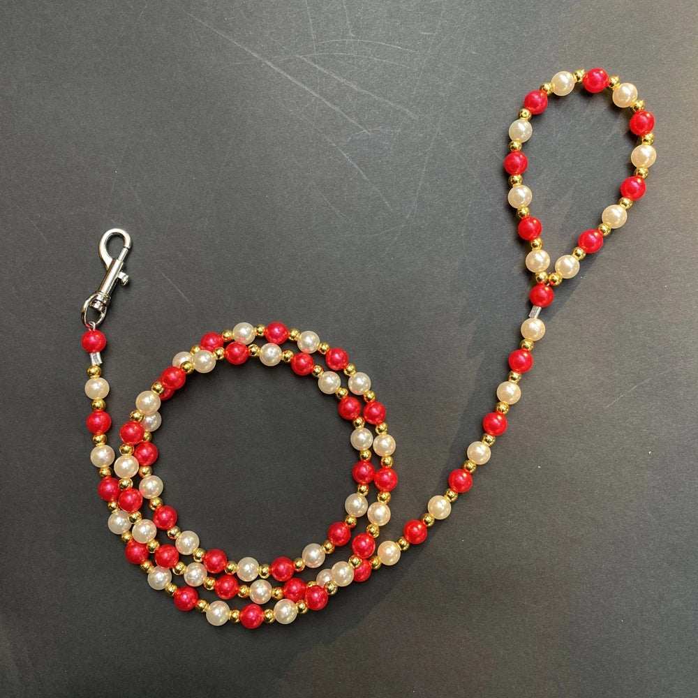 Luxury Pearls Beads Dog Harness Leash