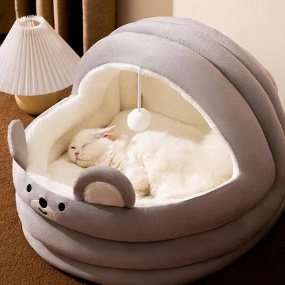 Cat Litter Bed Soft and Cozy with Plush Ball