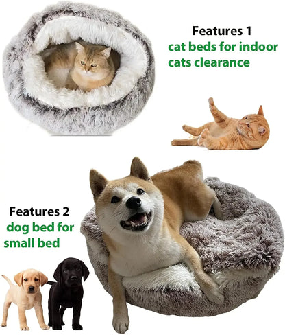 Cozy Round Pet Bed with Detachable Cover