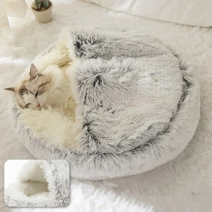 Cozy Round Pet Bed with Detachable Cover