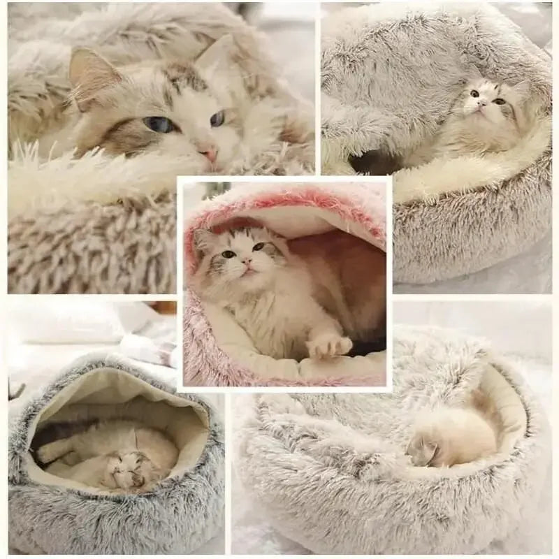 Cozy Round Pet Bed with Detachable Cover