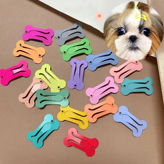 Colorful Bone Shape Hairpin For Pets