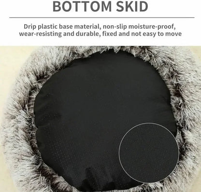 Cozy Round Pet Bed with Detachable Cover