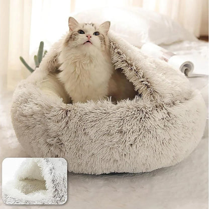 Cozy Round Pet Bed with Detachable Cover